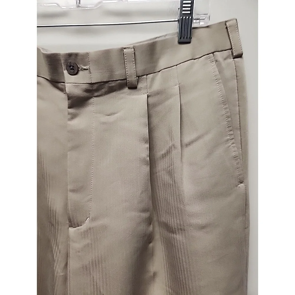 Ping Golf Pants Mens 36x34 Tan Pleated Front Rayon Blend Straight Leg Chino